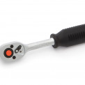 Ключ-трещетка для сменных головок 45 зубцов, 1/4", длина 150 мм, флажковая, пластиковая ручка
