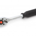 Ключ-трещетка для сменных головок 45 зубцов, 3/8", длина 200 мм, флажковая, пластиковая ручка