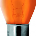Лампа одноконтактная (габарит, поворот, стоп-сигнал) 12Vх21W ИНОМАРКИ (смещен. цоколь BAU15s) желтая