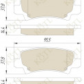 Колодка тормозная "KoTL" TOYOTA Corolla, Runx, Altis (E12) 2002-2007 с датчиком износа (к-т 4шт) задняя