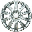 Колпак колеса R14 "ТОРНАДО" (к-т 2 шт) серебристый карбон
