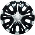 Колпак колеса R15 "ЛИОН" (к-т 2 шт) микс серебристо-черный карбон