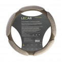 Оплетка руля LECAR спонж M (38 см) 5 подушечек экокожа с прострочкой цвет серый
