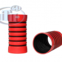 Патрубок интеркулера К..З D=100 mm, L=210 mm, 6 колец, красный силикон