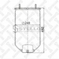 Пневмоподушка подвески SAF со стаканом+плита, 2 шпильки, М12, смещ.25, 1 отв. штуц. М22