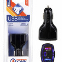 Зарядное устройство в прикуриватель 2 USB-порт+Type-C,QC3.0 (12/24В, 3000 мА) LED подсветка