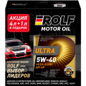 Масло моторное ROLF Ultra 5W-40 SP, A3/B4 синтетика 4 л (Акция 4+1)