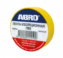 Изолента  ABRO 19 мм × 18.2 м желтая