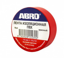 Изолента  ABRO 19 мм × 18.2 м красная