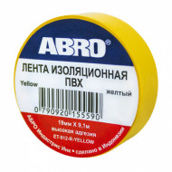 Изолента  ABRO 19 мм × 9.1 м желтая