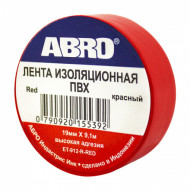 Изолента  ABRO 19 мм × 9.1 м красная