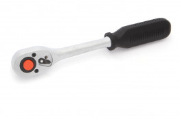 Ключ-трещетка для сменных головок 1/2", флажковая, пластиковая ручка, 45 зубцов, 250 мм.