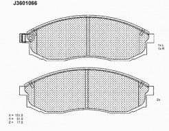 Колодка тормозная MITSUBISHI L200 01, NISSAN Juke, Teana, Maxima, SUZUKI SX4, IVECO Daily IV (к-т 4 шт) передние