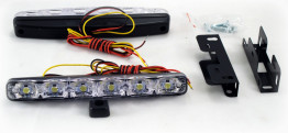 Ходовые огни DRL-HP-6, светодиодные, оснащены дополнительным проводом подключения и служат повторителем поворота