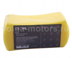 Губка для мытья авто LECAR "Восьмёрка" (из поролона) 18х11х7 см желтая