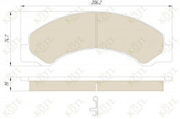 Колодка тормозная "KoTL" ISUZU ELF, ISUZU N (2003/10-), TOYOTA DYNA 300 (1995/06 - 2002/12) (к-т 4шт) передняя-задняя