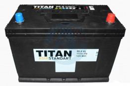 Аккумулятор "TITAN" ASIA STANDART  90 Ah, 12V (D31) пуск.ток 750 А обратная полярность (- ; +)