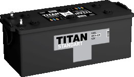 Аккумулятор "TITAN" STANDART 135 Ah, 12V пуск.ток 850/880 А обратная полярность (- ; +)