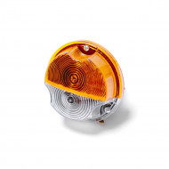 Фонарь передний ГАЗ-3307, 3308, УАЗ, ЗИЛ бесцветно-оранжевый (LED, 12 В) металл