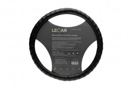 Оплетка руля LECAR винил M (38 см) ребристый обод цвет черный