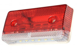 Фонарь габаритный К..З боковой красный с неоновым маркерным светом  и с нижней белой  подсветкой 24В, неон