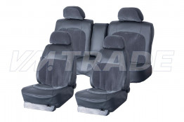 Чехлы сидений ГАЗ-3110, 31105 ткань экокожа-флок, 5 мест, задняя спинка с подлокотником, 4 подголовника