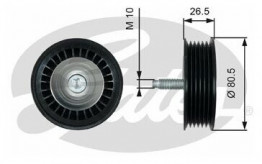 Ролик натяжителя ремня генератора LADA Largus, Renault Logan 16 кл., без ГУР и АС (обводной)