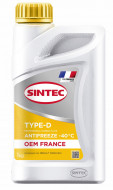 Охлаждающая жидкость Антифриз Sintec OEM France Type-D желтый -40 1 кг
