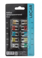 Предохранители плоские LECAR МИНИ (к-т 10 шт 5-30А) с пинцетом
