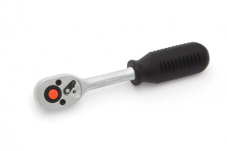 Ключ-трещетка для сменных головок 45 зубцов, 1/4", длина 150 мм, флажковая, пластиковая ручка