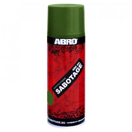 Краска (аэрозоль) ABRO SABOTAGE зеленая травяная 400 мл