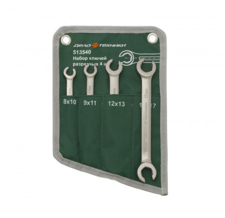 Набор ключей разрезных 4 шт. (8×10; 9×11; 12×13; 15×17 мм) планшет тетроновый