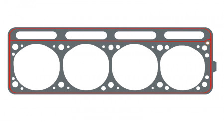 Прокладка ГБЦ УАЗ, Газель (D=100 мм.),  Газель-Бизнес дв.4216 с герметиком (714-83-02)