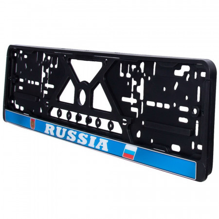 Рамка под номер RUSSIA силикон синий фон