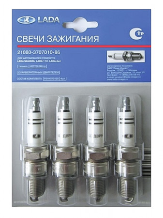 Свеча зажигания ВАЗ-2108-2109, 21213 карбюратор (к-т 4 шт) "Оригинал"