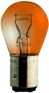 Лампа двухконтактная (поворот, стоп-сигнал) 12Vх21/5W желтая (цоколь BAY15d)