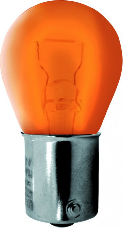 Лампа одноконтактная (габарит, поворот, стоп-сигнал) 12Vх21W желтая (цоколь BA15s)