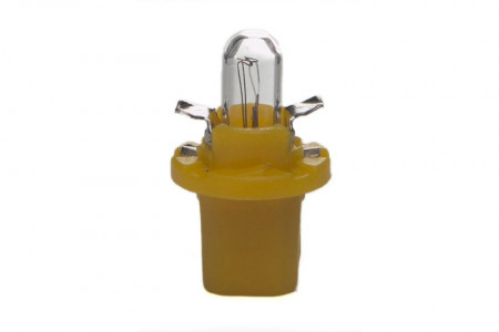 Лампа приборная 12Vх1,5W пластик. патрон B8,5d желтый