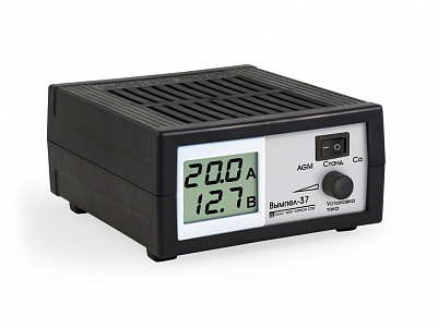 Зарядное устройство "ВЫМПЕЛ- 37" напряжение 12 В, ток 0,8-20 А, цифровой ЖК дисплей