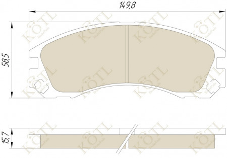 Колодка тормозная "KoTL" MITSUBISHI OUTLANDER 03/PAJERO 9000/00 (GDB3200) заменен GDB1126 (к-т 4шт) перед
