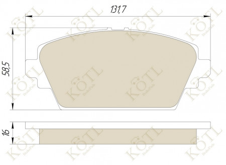 Колодка тормозная "KoTL" NISSAN Primera, Almera, HONDA Accord VI, VII, MG Express (к-т 4шт) перед