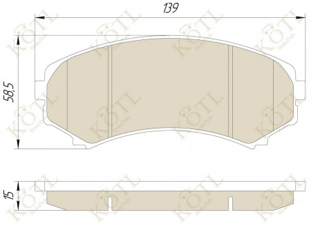 Колодка тормозная "KoTL" MITSUBISHI PAJERO III LONG WAGON 0006 3.5/2.5TD (GDB3246) (к-т 4шт) перед