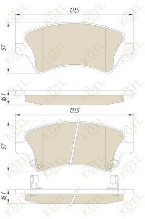 Колодка тормозная "KoTL" TOYOTA Corolla (E12), Altis, Runx, Corolla Verso (к-т 4шт) перед