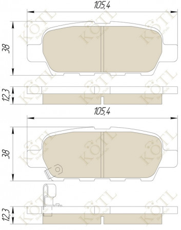 Колодка тормозная "KoTL" NISSAN X-Trail, Qashqai, Tiida, Teana, Murano, 350 Z, Fairlady Z, Dualis, INFINITI FX, G, SUZUKI Escudo II, Grand Vitara II, XL-7 , RENAULT Koleos (к-т 4шт) задняя