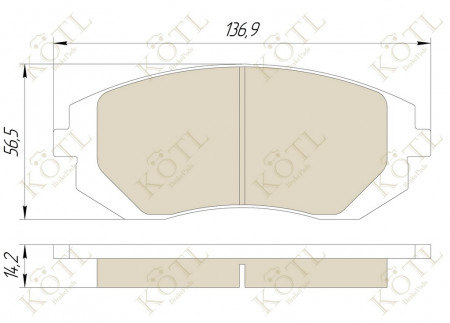 Колодка тормозная "KoTL" SUBARU Forester 2001-, Impreza 2001-, Legacy IV, V, Liberty IV, V, Outback 2003- (к-т 4шт) перед