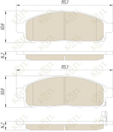 Колодка тормозная "KoTL" MITSUBISHI PAJERO SPORT/MONTERO SPORT 08/L200 05 (GDB3435) (к-т 4шт) перед