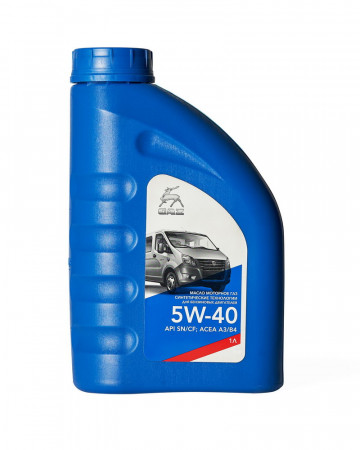 Масло моторное ГАЗ  5W40 SN/CF, A3/B3, A3/B4, MB 229.3 п/синтетика  1 л