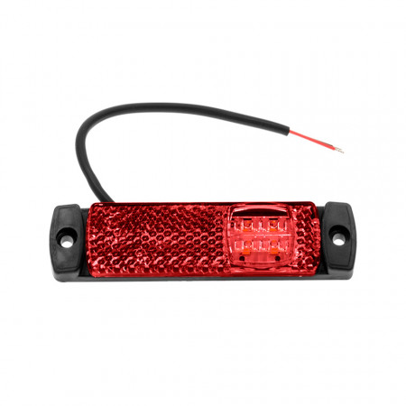 Фонарь габаритный универсальный красный LED 24В, с проводом