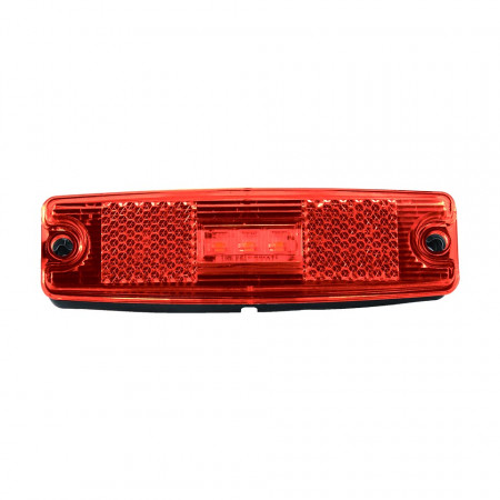 Фонарь габаритный универсальный красный LED 24В, с проводом, с прокладкой