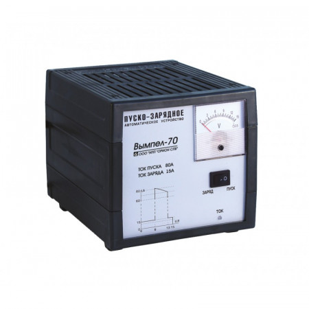Зарядно-пусковое устройство ВЫМПЕЛ- 70 пусковой ток 80 А, напряжение 12/24 В, ток 0,8-20 А, цифровой ЖК дисплей